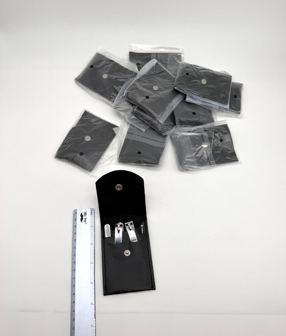 Bulk Lot 12 Manicure Pedicure Nail Care Grooming Travel Kits Black Pouch New